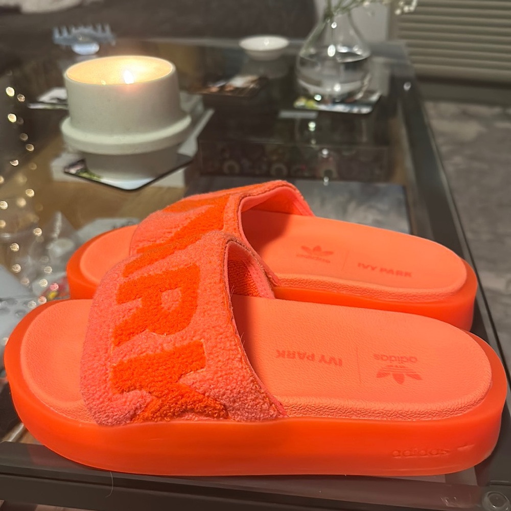 IVY PARK Neon Orange Slide Sandals